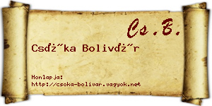 Csóka Bolivár névjegykártya